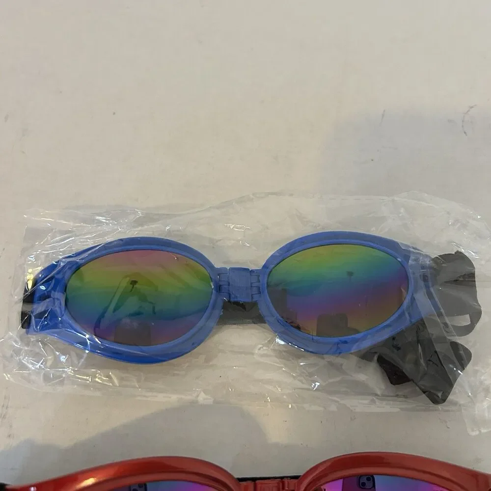 2Pcs Pet Dog Goggles Foldable Protection UV Sunglasses Windproof Medium Small